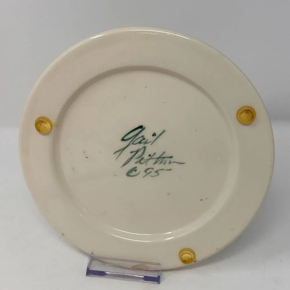 Gail Pittman Annabella Trivet 1995 Signed Ceramic Hot Plate Pottery Decor - READ